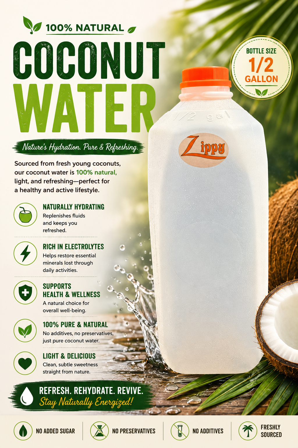 Coconut Water 1/2 Gallon